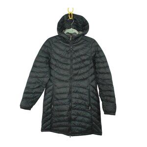 LL Bean Ultralight 850 Down Hooded Coat Three Quarter Length Size Small